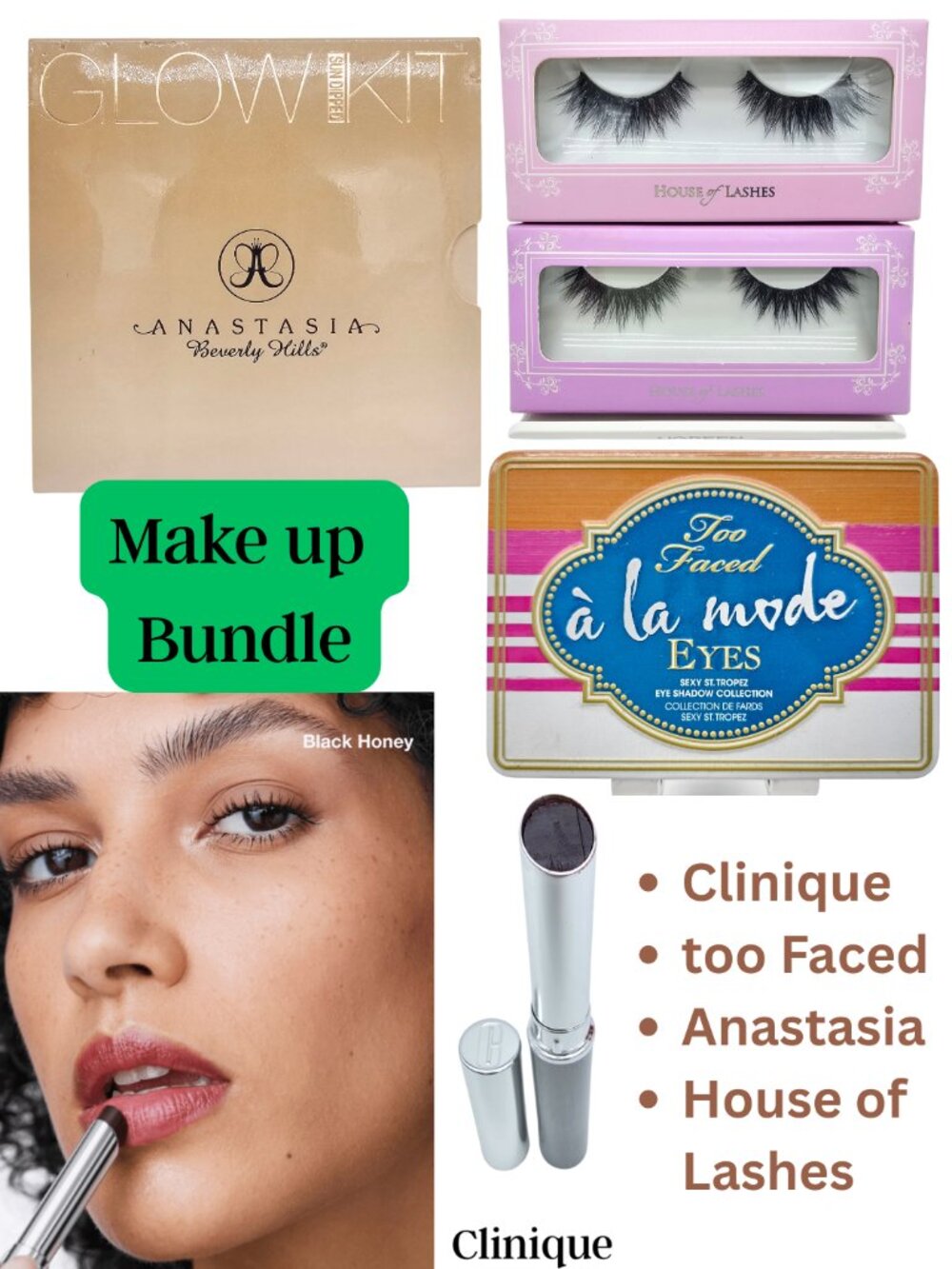 Make-up Bundle. x5 Pieces - Too Faced, Anastasia, House of Lashed, Clinique